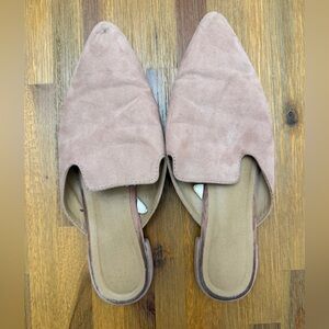 a new day Blush Pink Suede Pointed Backless Mules